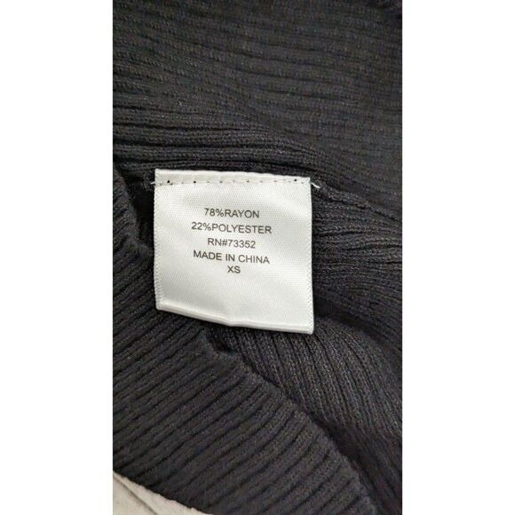 Hooked Up By IOT Juniors Size XS Lace Up Wrist Rib Knit Sweater Black Stretch - Picture 8 of 9